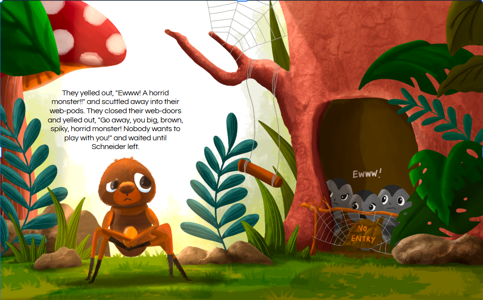 Interior spread from Schneider the Spider and His Unusual Friends